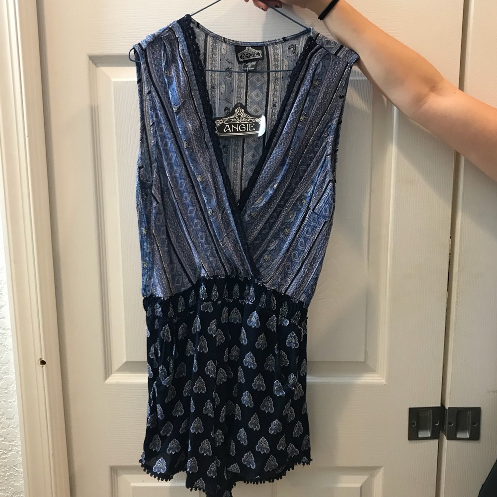 NWT Blue Patterned Romper!